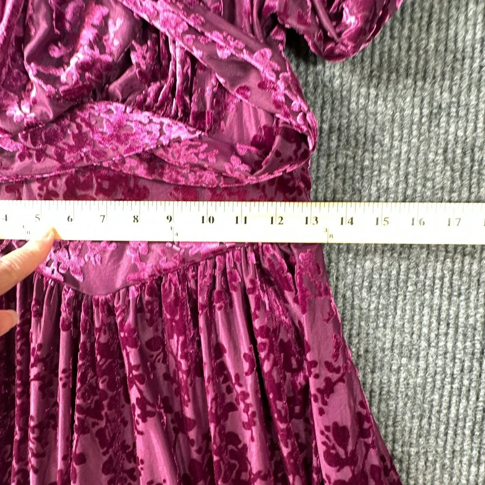 Francesca's Purple Velvet Burnout Mini Dress Size Small